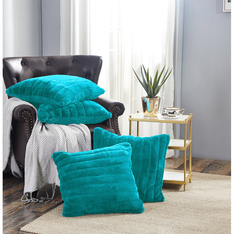 Super Mink Square Pillow Cover, Tile Blue
