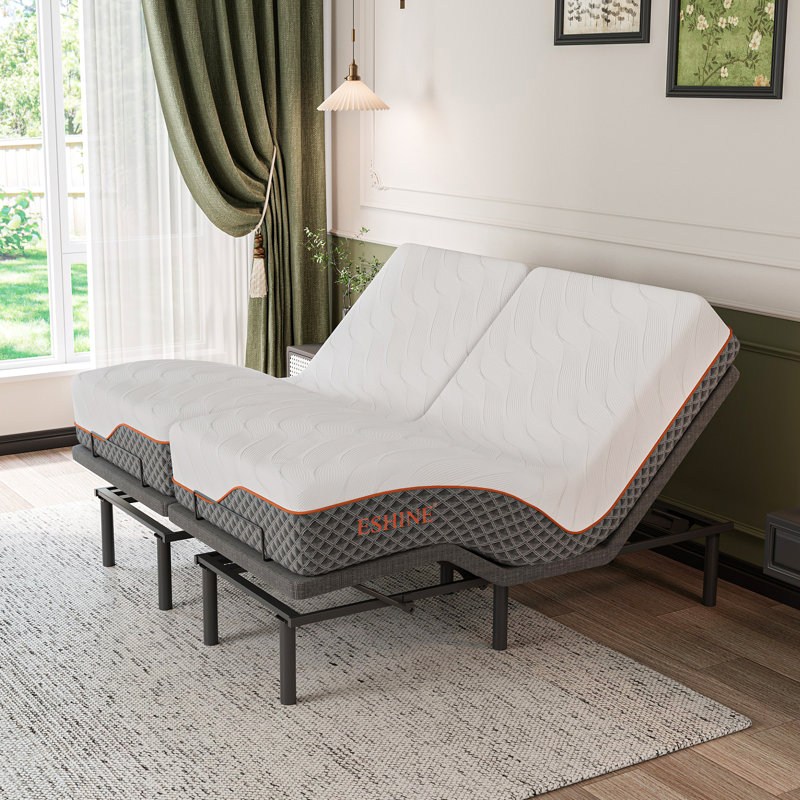 Adjustable Bed with Massage, 14" Mattress Included, E3100, Split King