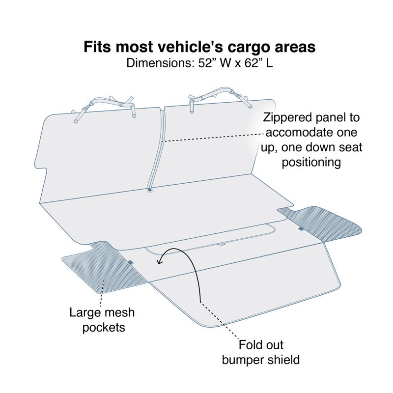 Kurgo® Cargo Cape Seat Cover, Charcoal, Charcoal