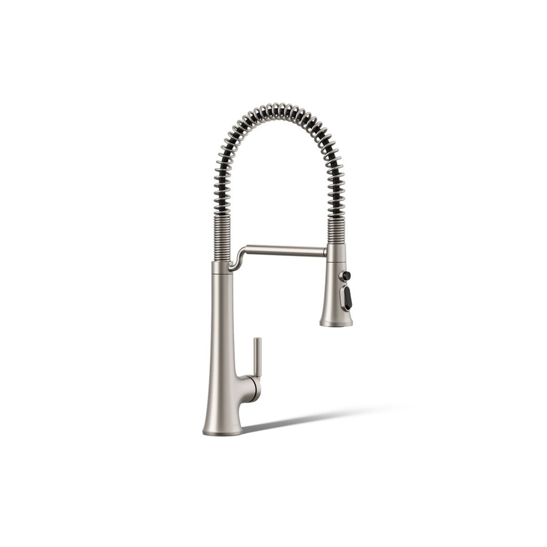 Kohler Tone Single Handle Semi-Professional Pre-Rinse Kitchen Sink Faucet with Three-Function Pull Down Sprayer Kohler 