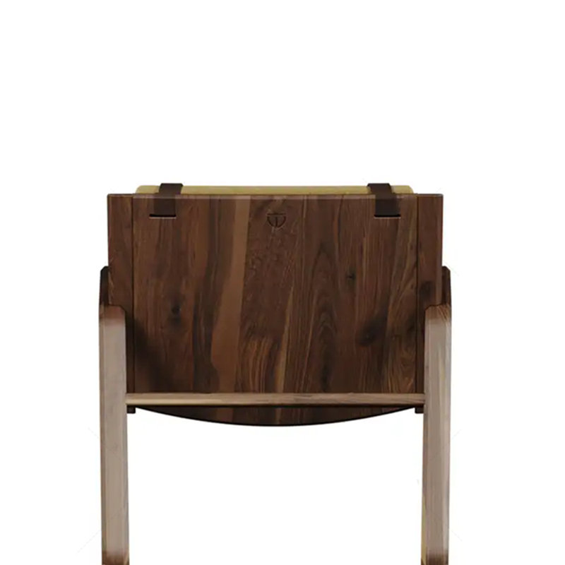 Chaise berçante élégante en bois de frêne, Jaune, Brun