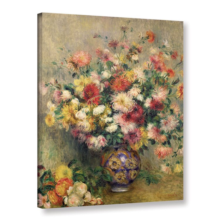 'Dahlias' by Pierre Renoir Painting Print on Wrapped Canvas
