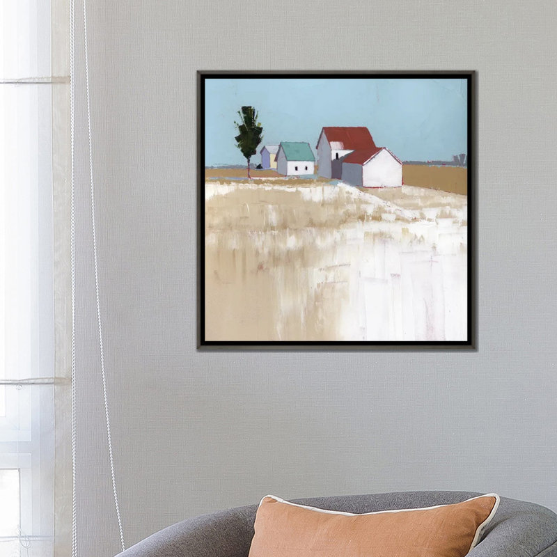 Neige sur le toit - reproduction d'art murale - toile encadrée, 26" x 26", Framed Canvas, Grey