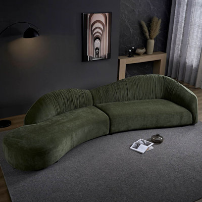 Canapé modulaire incurvé surdimensionné 145,67 po