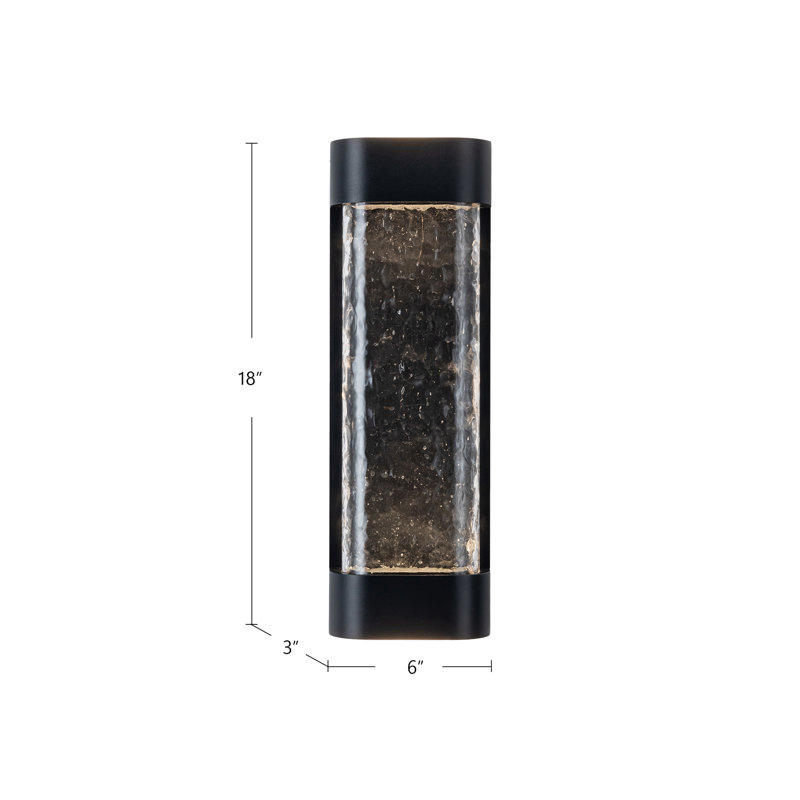 Moondew 1 - Light LED Outdoor Flush Mount, 18" H x 6" W x 3" D, 25 W