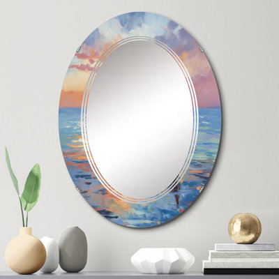 Gauche - Miroir mural moderne ovale
