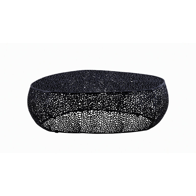 Table basse ovale, Noir