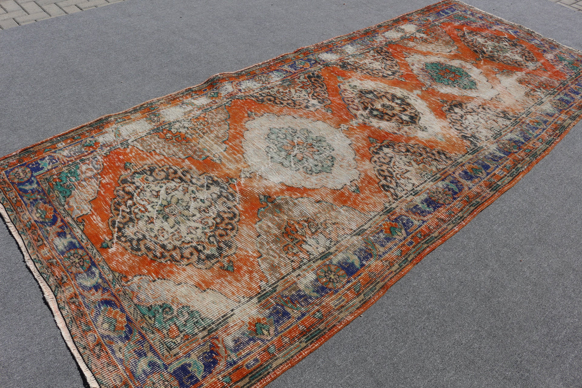 Bungalow Rose Vibrant Orange Turkish Area Rug Earthy Tones and ...