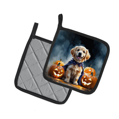 Golden Retriever Puppy Halloween paire de maniques