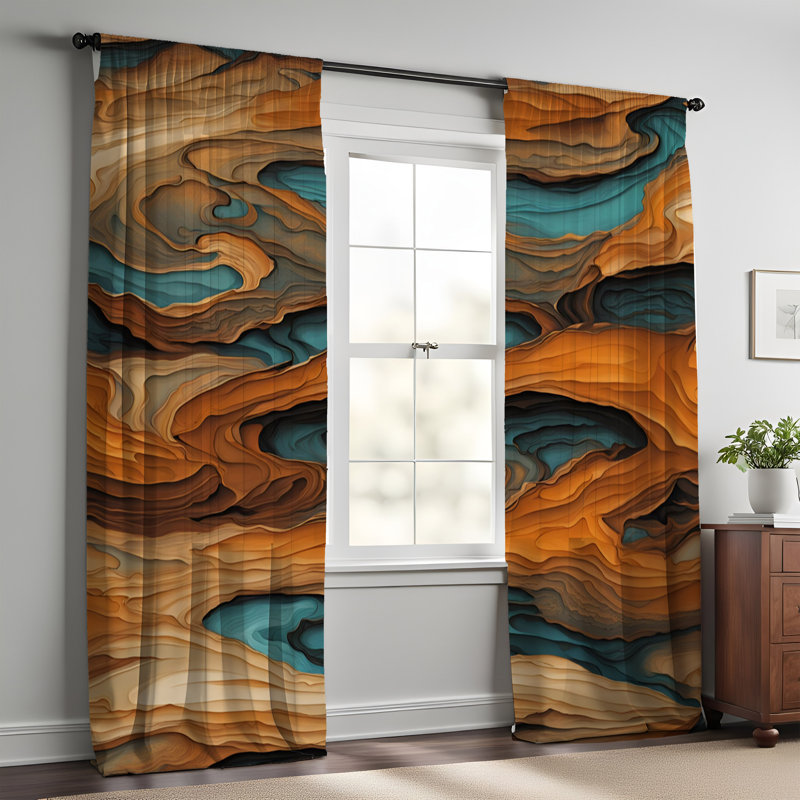 Paire de rideaux semi-transparents Effrosyni, L 40 po x L 52 po