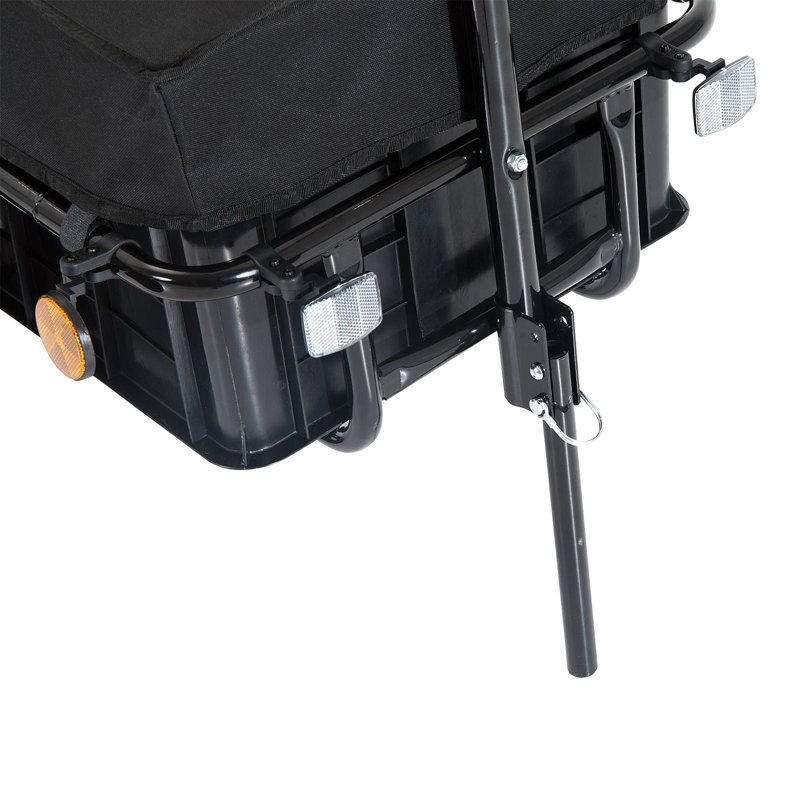 Remorque de cargaison de vélo Aosom avec boîte amovible et couvercle imperméable, remorque de chariot de vélo avec deux roues de 16 po