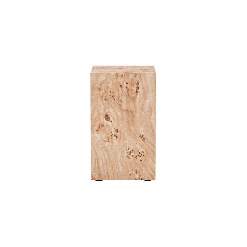Table d'appoint carrée en grain de bois - table de bout minimaliste de 19,7 po de hauteur pour le salon et la chambre à coucher