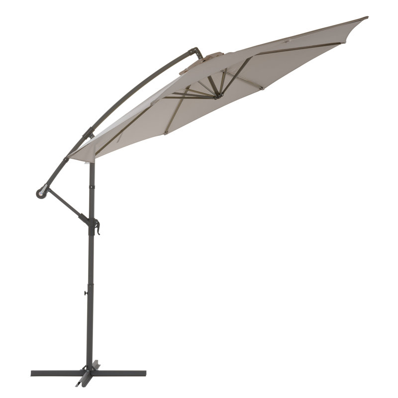 Poids de parasol et base de patio décalés de 9,5 pi résistant aux rayons UV, Gris sableux