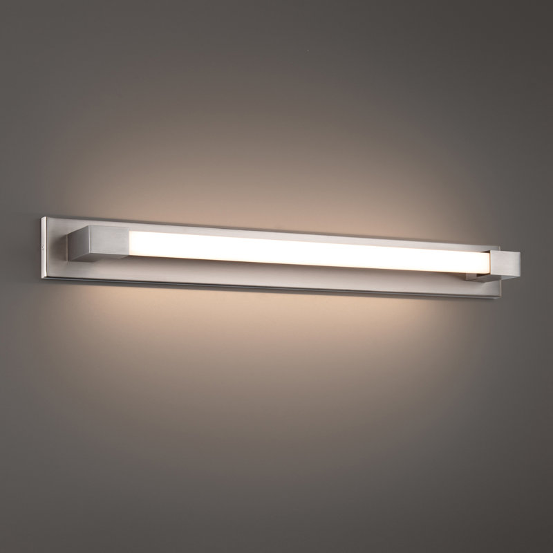 Éclairage pour meuble-lavabo à 1 lumière DEL en nickel brossé Barre, 2 700 K