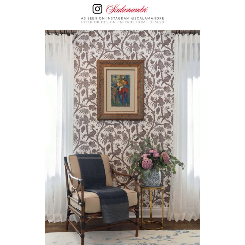 Oriana Balinese Peacock Smooth Wallpaper Roll, Java