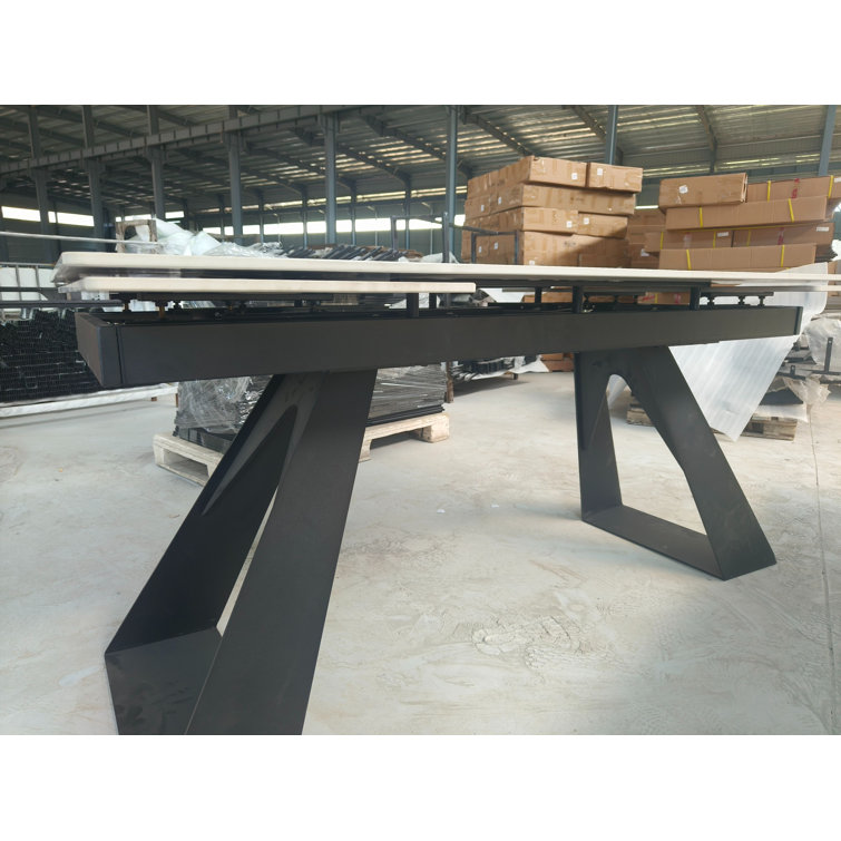 65inch To 94.5inch Extendable Rectangular Sintered Stone Dining Table Seat 6-10