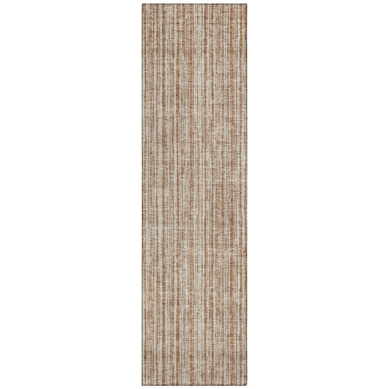 Machine Washable Indoor/Outdoor Chantille ACN760 StripesRug, 2'3" x 7'6" Runner, Paprika