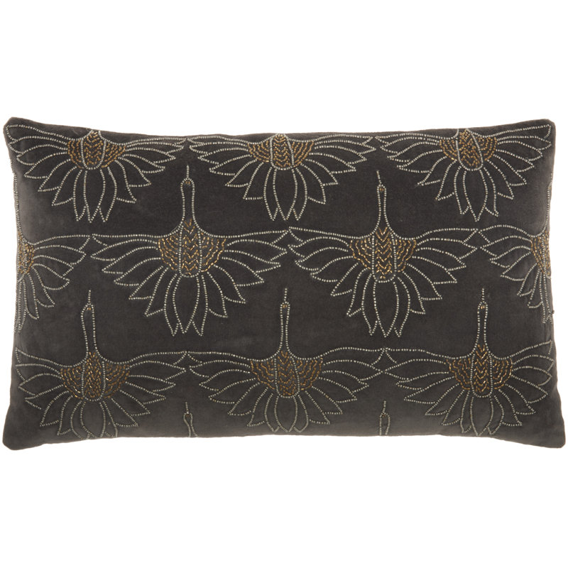 Sequined Throw Pillow, Dark Gray