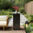 33.75"H End Table, Square-Column Wood-Look Distressed Finish, Black Color Indoor & Outdoor-1800985007-1800985005