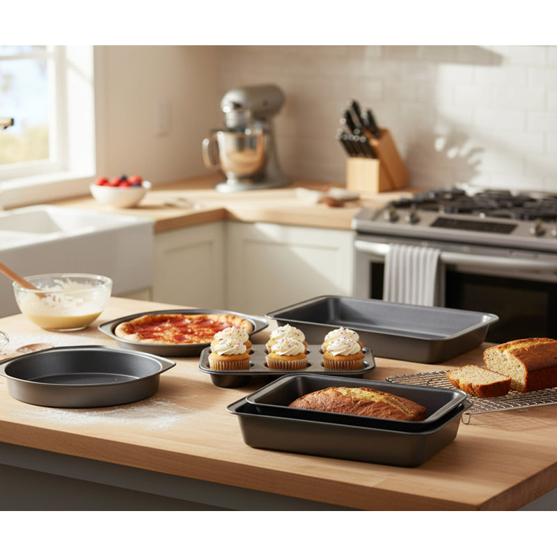 KYEUIN 6 Piece Non-Stick Steel Bakeware Set
