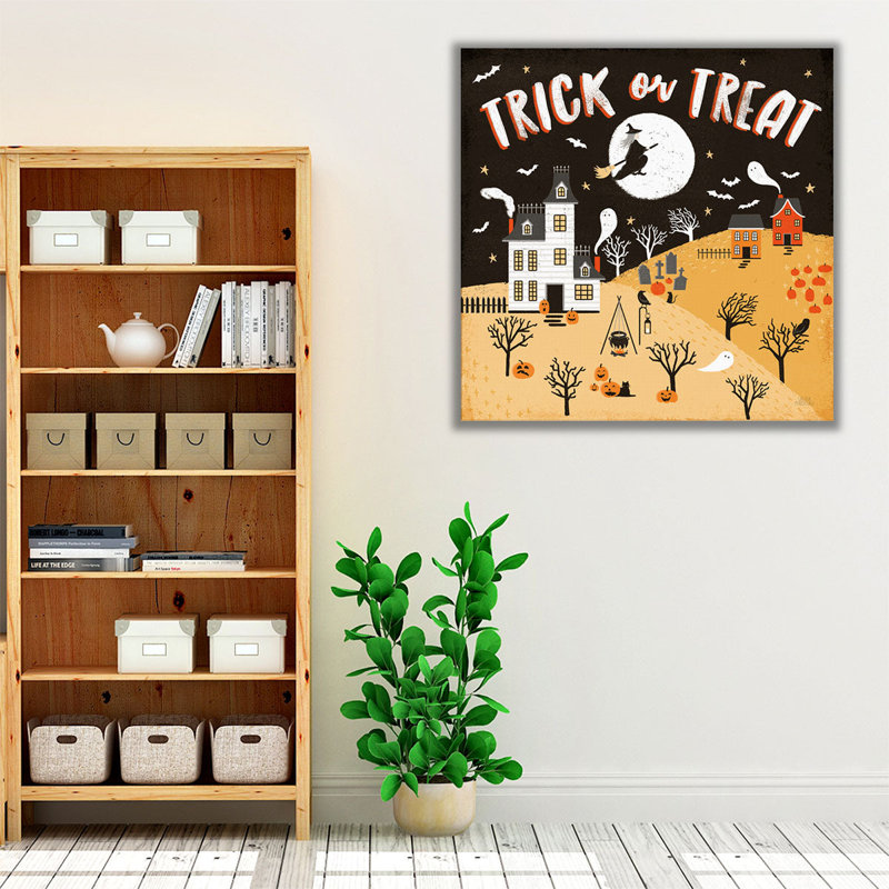 «Spooky Village III», reproduction d'art sur toile, H 16 po x l 16 po