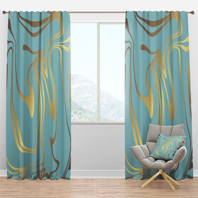 Mid-Century Marble Design I No Pattern and Not Solid Color Semi-Sheer Thermal Rod Pocket Single Curtain Panel -  Design Art, CTN24203-52-63