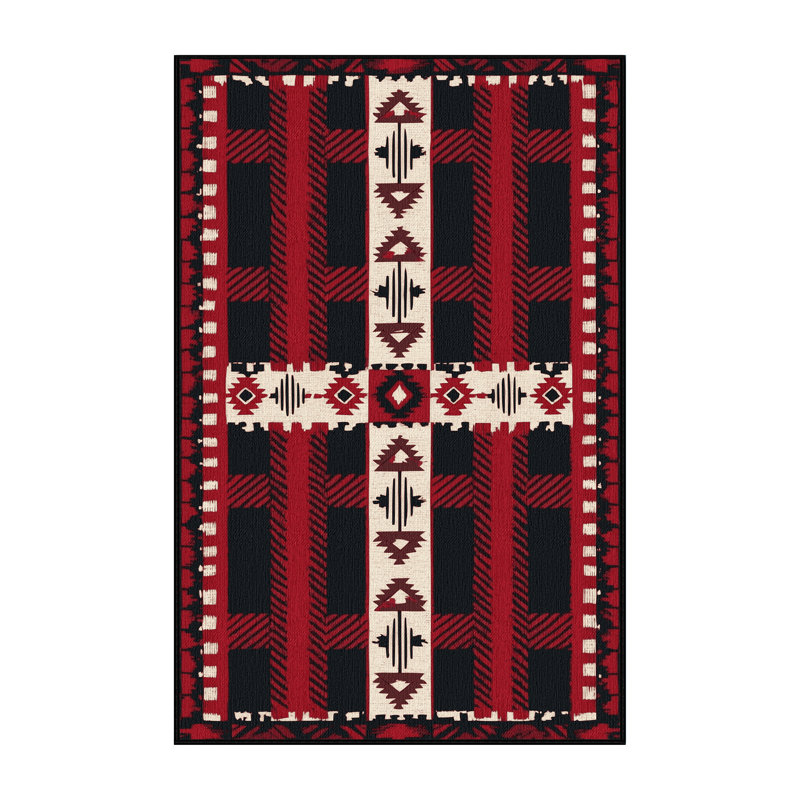  Tapis lavable Buffalo Check Southwestern, Rectangle de 5 pi x 8 pi