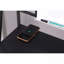 Bureau d'écriture noir et bronze avec ports USB