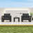 Obinna 3-Piece Outdoor Conversation Set with Removable Cushions and Tempered Glass Coffee Table