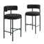 Tabouret de bar rembourré 30 po à dossier bas incurvé et structure en métal-655875539-655875536
