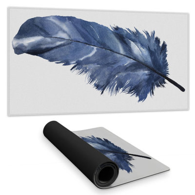 Blue feather - 15.75"x31.50" Desk mat