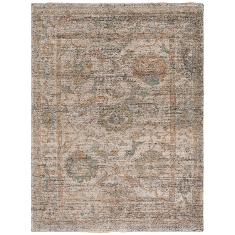 Tapis oriental en laine noué à la main Colha, Rectangle 6 pi x 9 pi