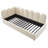 Beige Velvet Double And Single Sofa Beds With Pull-Out Beds, Metal Slatted Frame, Suitable For Both Adults And Children; Mattress Not Included-1638325735