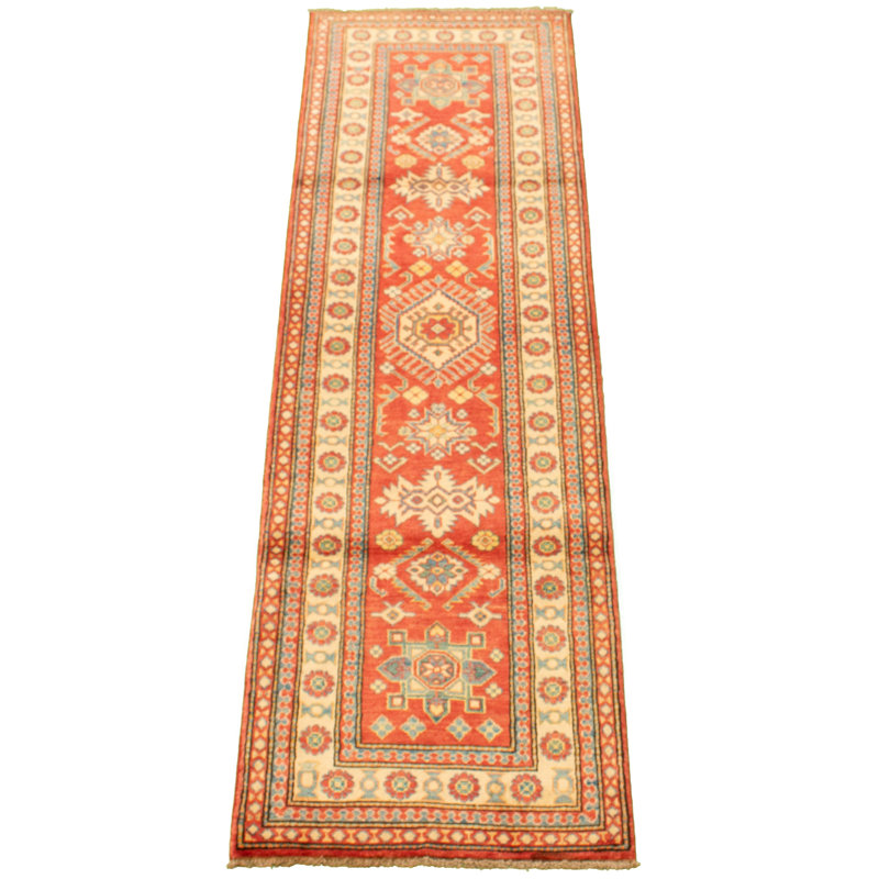 Tapis de couloir en laine noué à la main de conception unique 2 pi 9 po x 8 pi 11 po Dianalys New Age Tapis décoratif en cuivre foncé/Ivoire