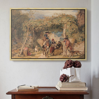 Figures and Animals in a Vineyard, c. 1829-John Frederick Lewis-Framed Gallery Wrapped Canvas