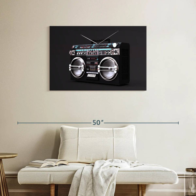Boombox noir Abarca, H 24 po x l 36 po