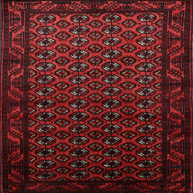 Tapis de style oriental rouge, Carré 3 pi