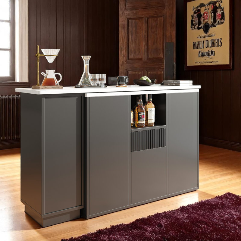 198.5cm Bar Cabinet, Black