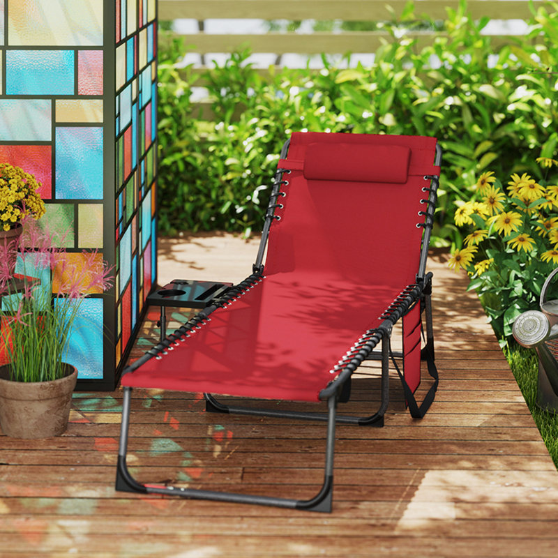 190cm Long Single Chaise, Red