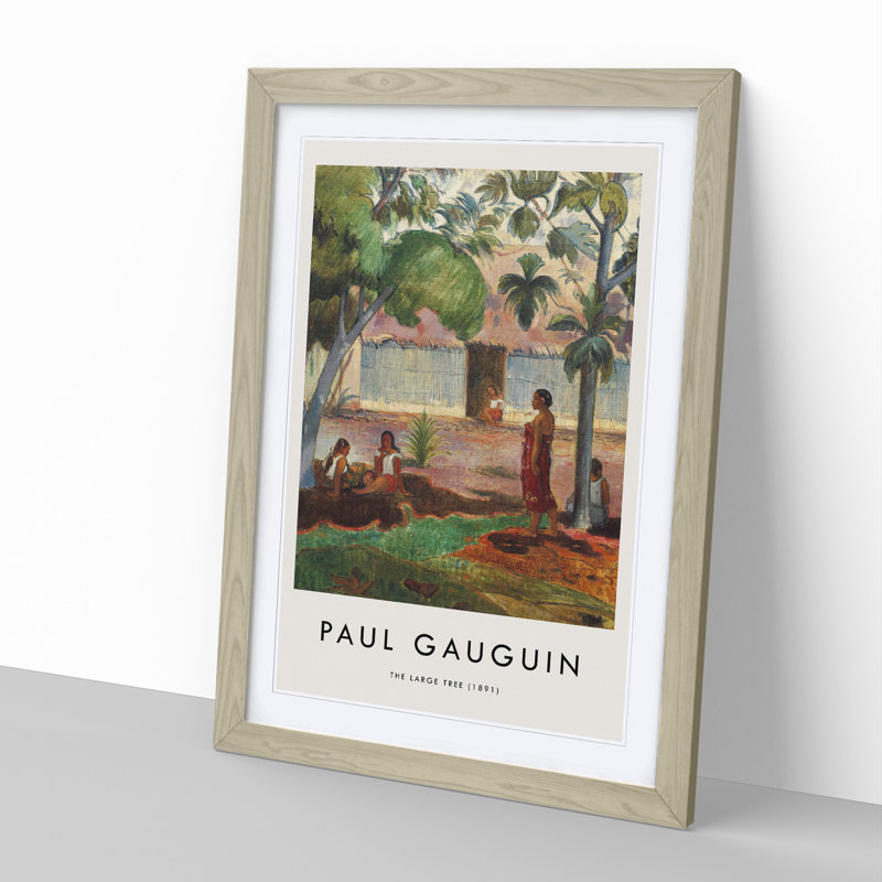 The Large Tree by Paul Gauguin - Picture Frame Painting, 36cm H x 27cm W x 2cm D, Oak Framed