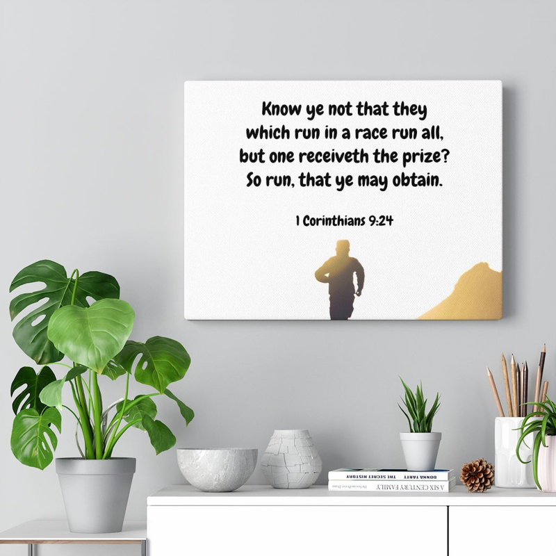 Obtain 1 Corinthians 9:24 - Wrapped Canvas Print, 30cm H x 41cm W