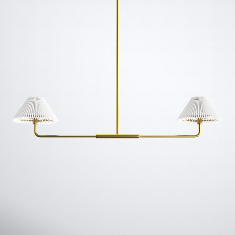 Pearson 2 - Light Unique Modern Linear Chandelier in Natural Brass, Natural Brass