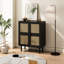 Armoire de rangement 4 portes en maille de rotin-2072171316