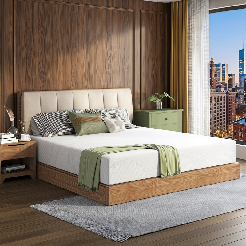 Très grand matelas en mousse à mémoire de forme, matelas pour lit de 12 pouces, avec gel rafraîchissant au thé vert, certifié CertiPUR-US, blanc