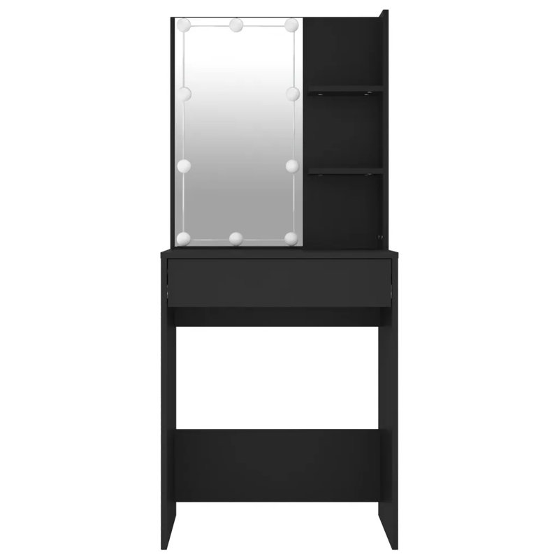 Joslyne Dressing Table with Mirror, Black