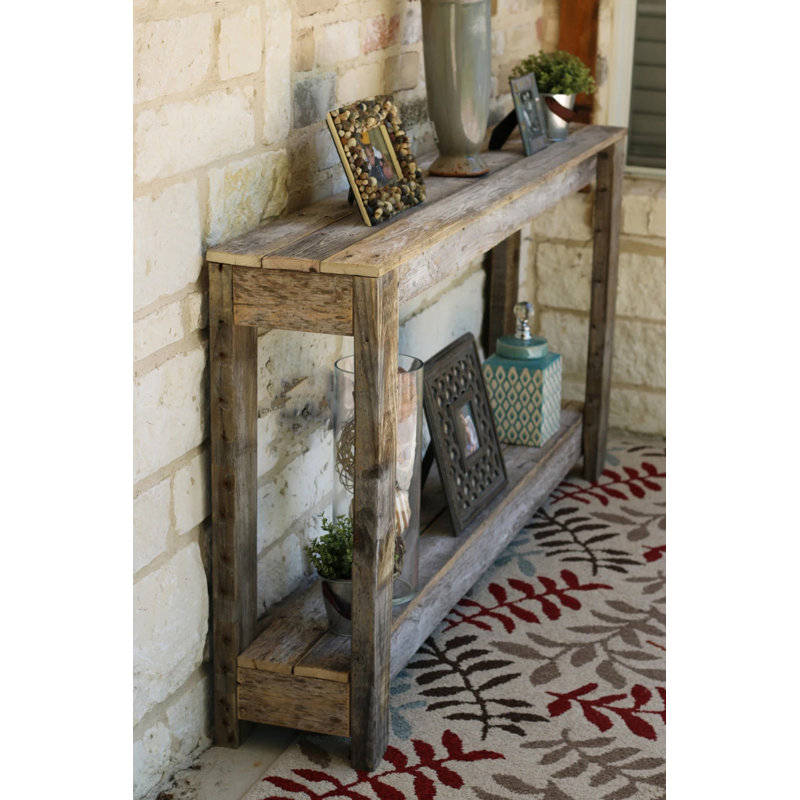Console en bois massif 60 po Collins, Naturel non fini
