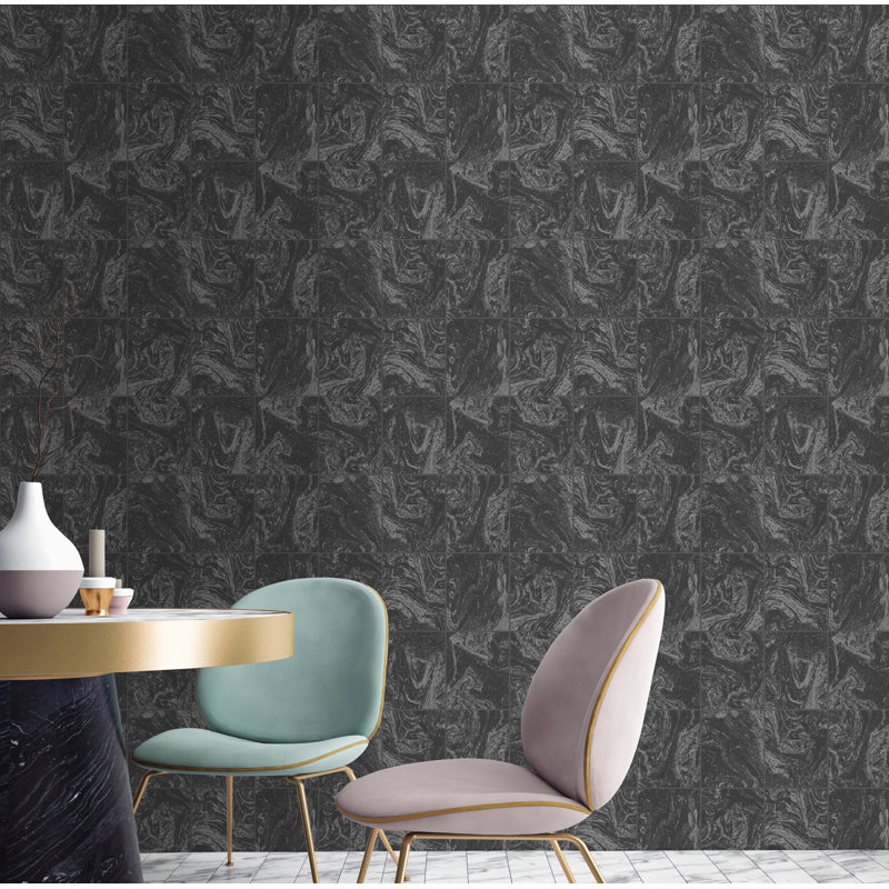Stone Wallpaper Roll, Black