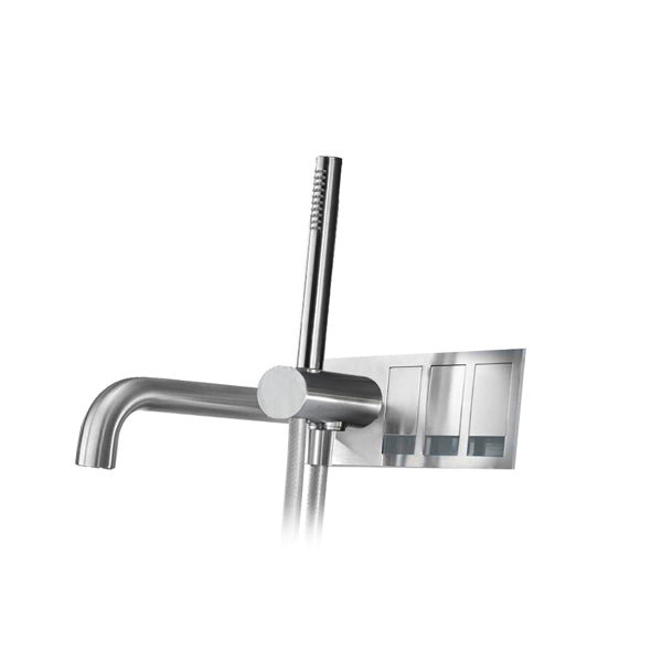 Acquaco Linki Tek Zero Bathtub Faucet with Hand Shower with 9-1/8'' Spout Reach, Polished Gold PVD