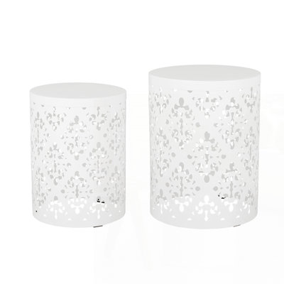 Metal end table set of 2