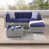 Structure grise / coussin bleu marine est en rupture de stock